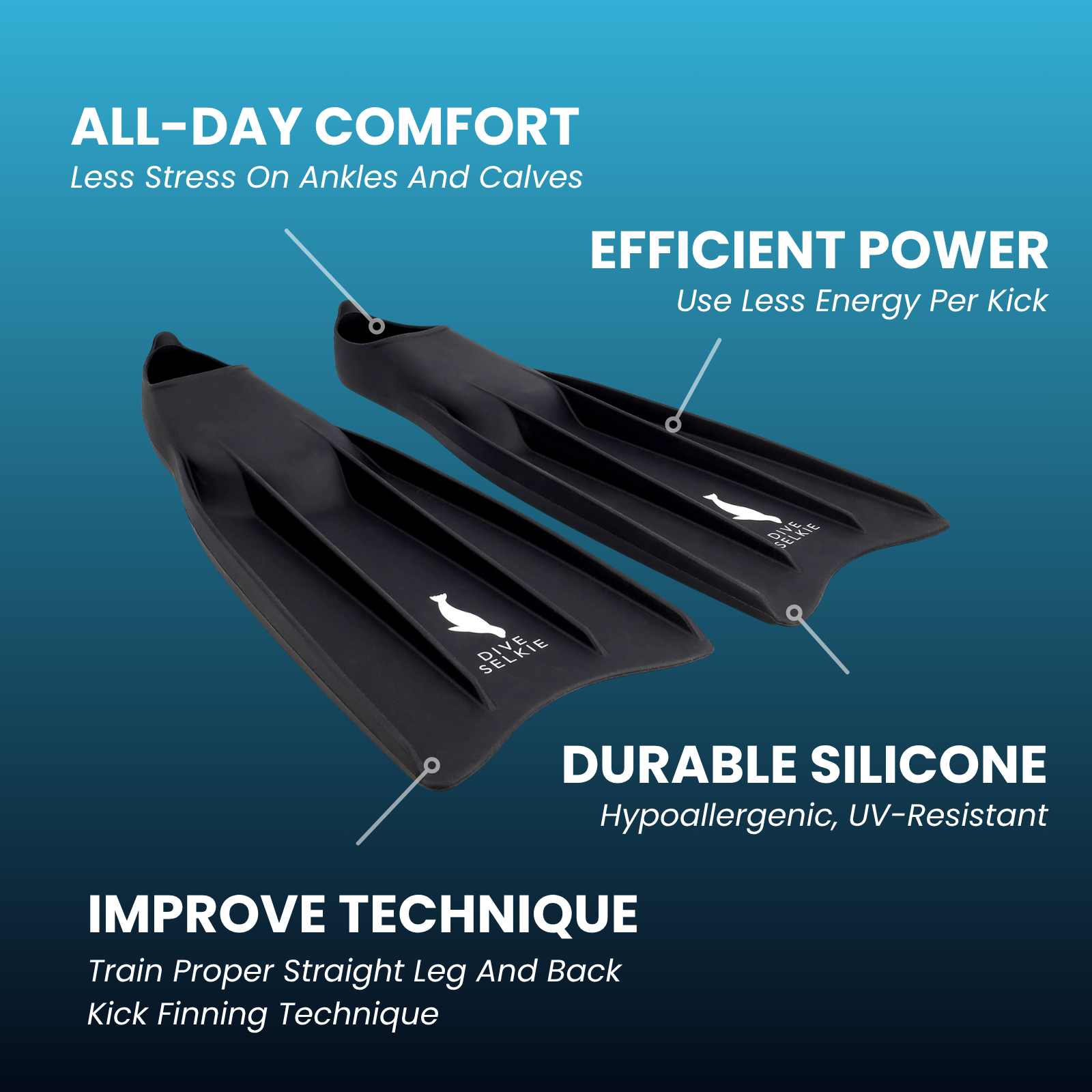 Silicone Short Freediving Fins