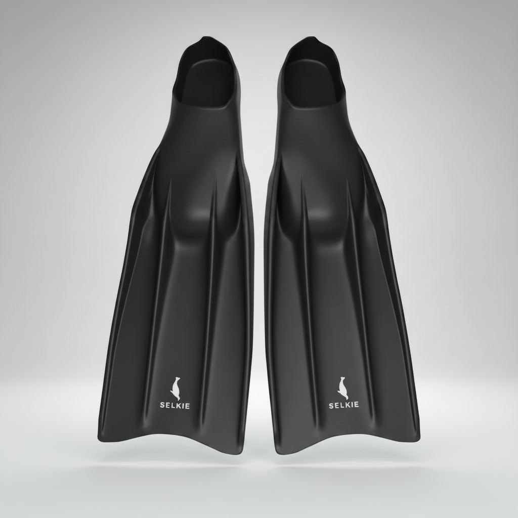 Black Silicone Freediving Fins
