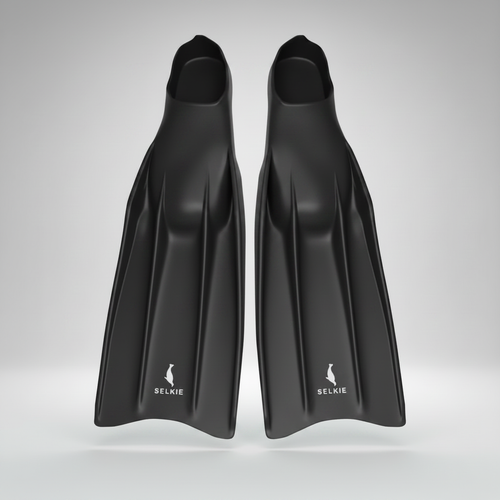 Black Silicone Freediving Fins
