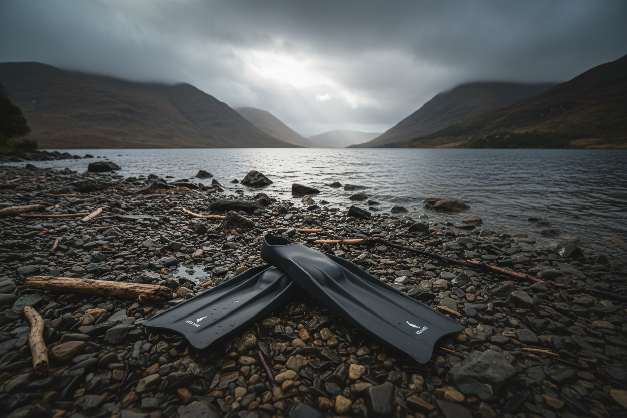 Editorial - Black Selkie Fins on Scottish Loch Beach